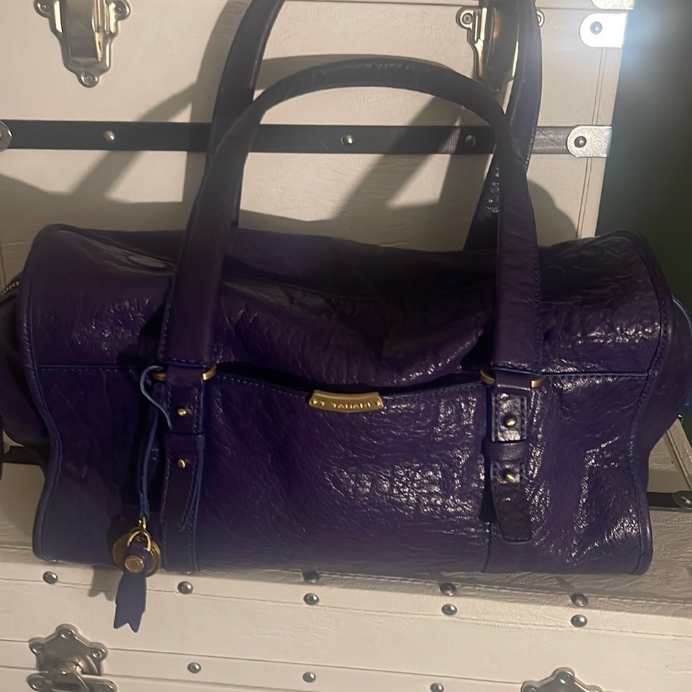 Authentic leather Tahari purple purse
